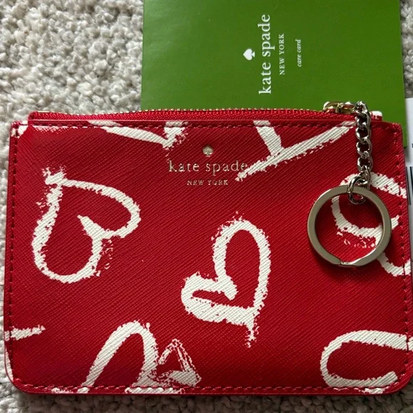 Kate Spade Red and White Heart Pouch - Picture 7 of 7